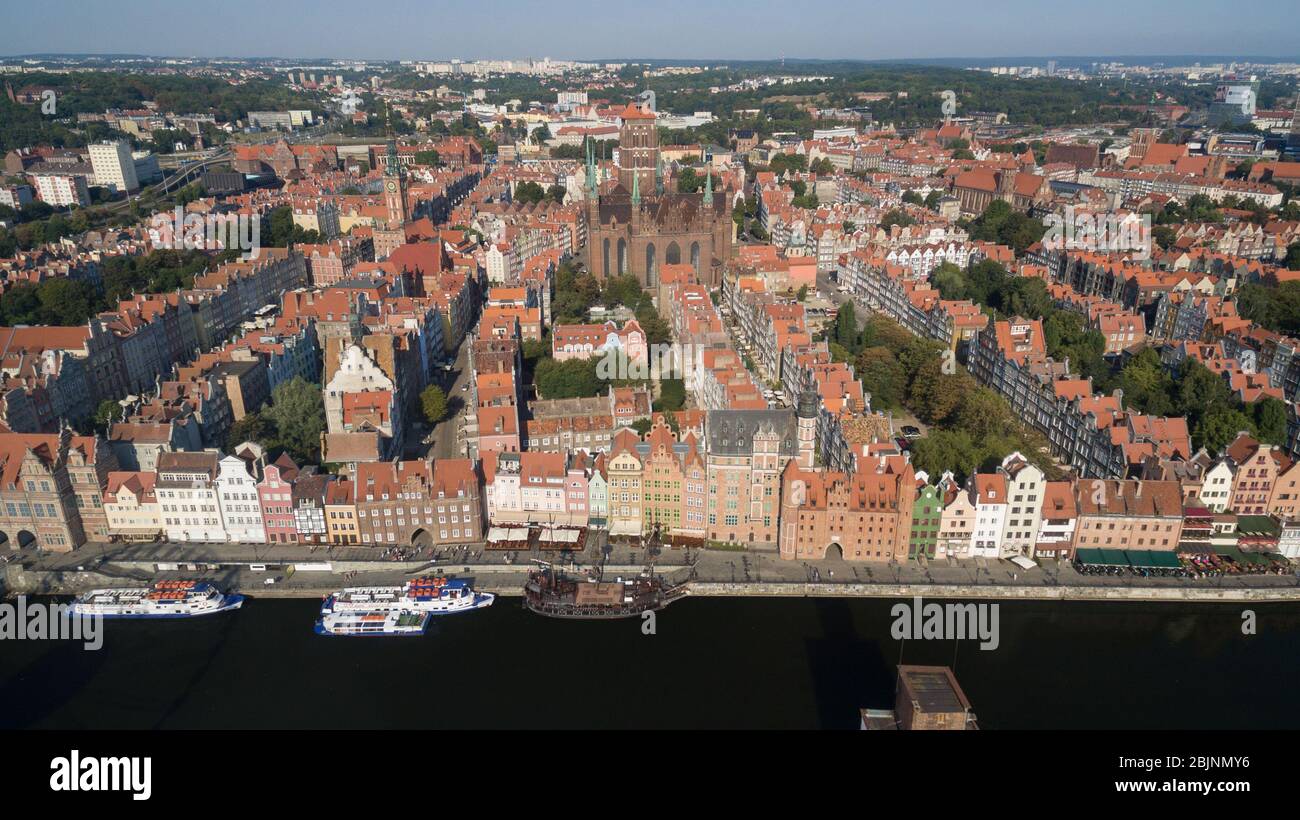 Luftaufnahme der Altstadt von Danzig, Polen Stockfoto