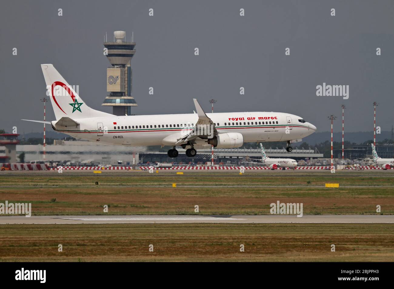 CN-ROL Royal Air Maroc (RAM), Boeing 737-8B6 bei Malpensa (MXP/LIMC), Mailand, Italien Stockfoto