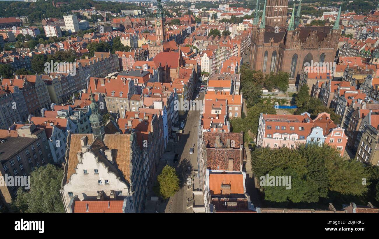 Traditionelle gotische Häuser in der Altstadt von Danzig, Polen Stockfoto