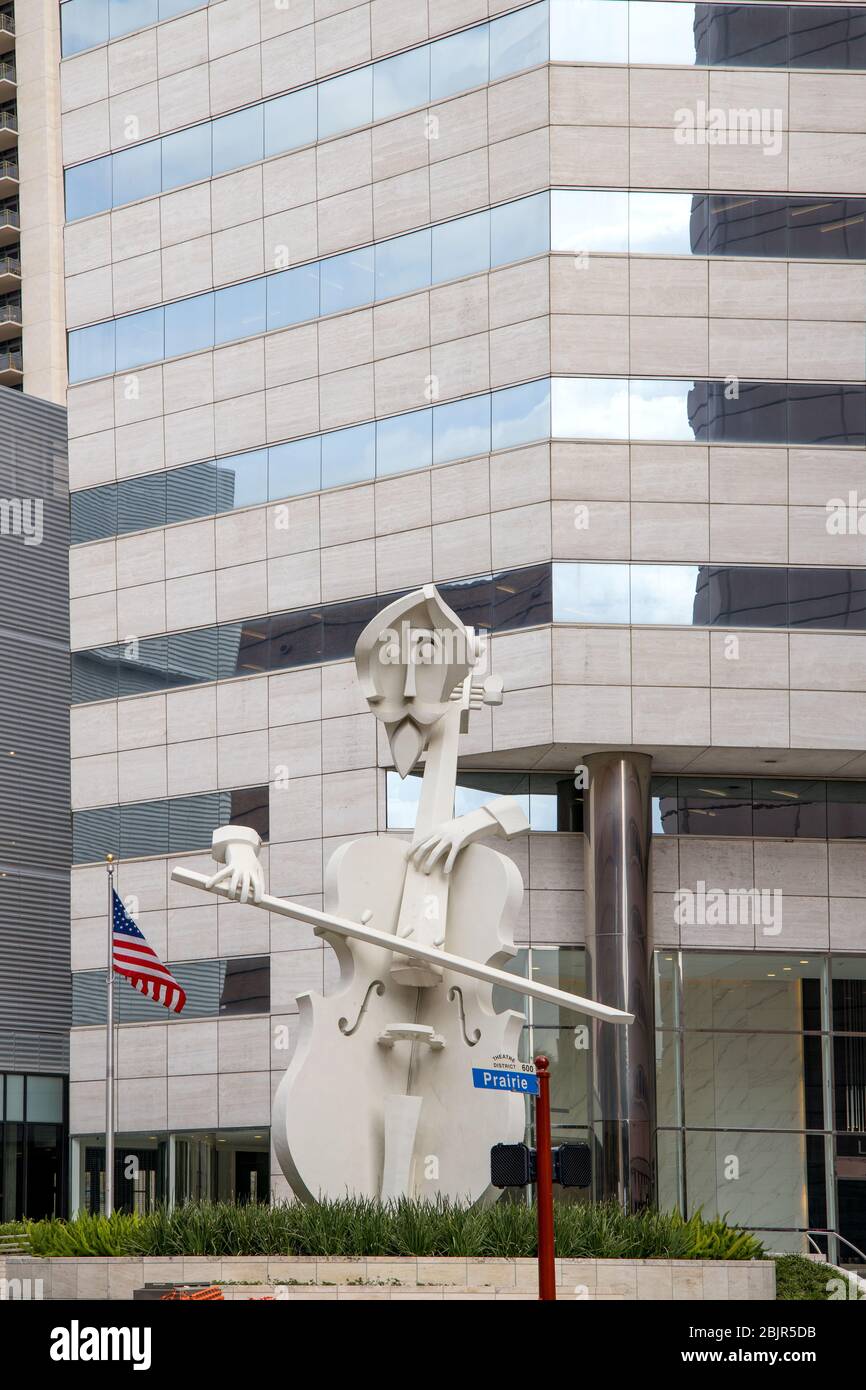 Die virtuose Skulptur von david adickes im Theaterviertel von houston texas Stockfoto