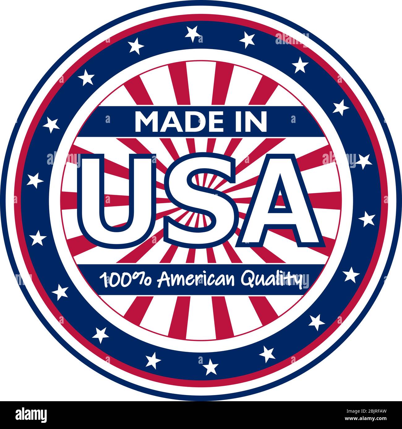 Vektor, Grafik und Label von Made in USA. Perfekt für Ihren Aufkleber oder Stempel. Stock Vektor