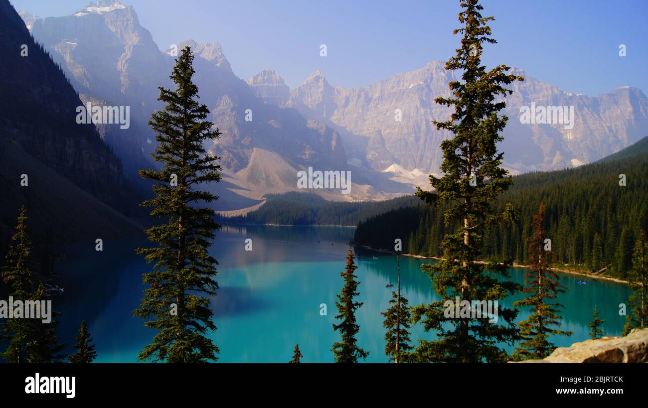 Moraine Lake Alberta Kanada Stockfoto