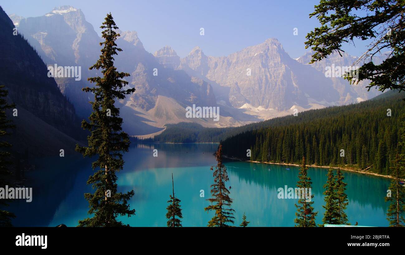 Moraine Lake Alberta Kanada Stockfoto