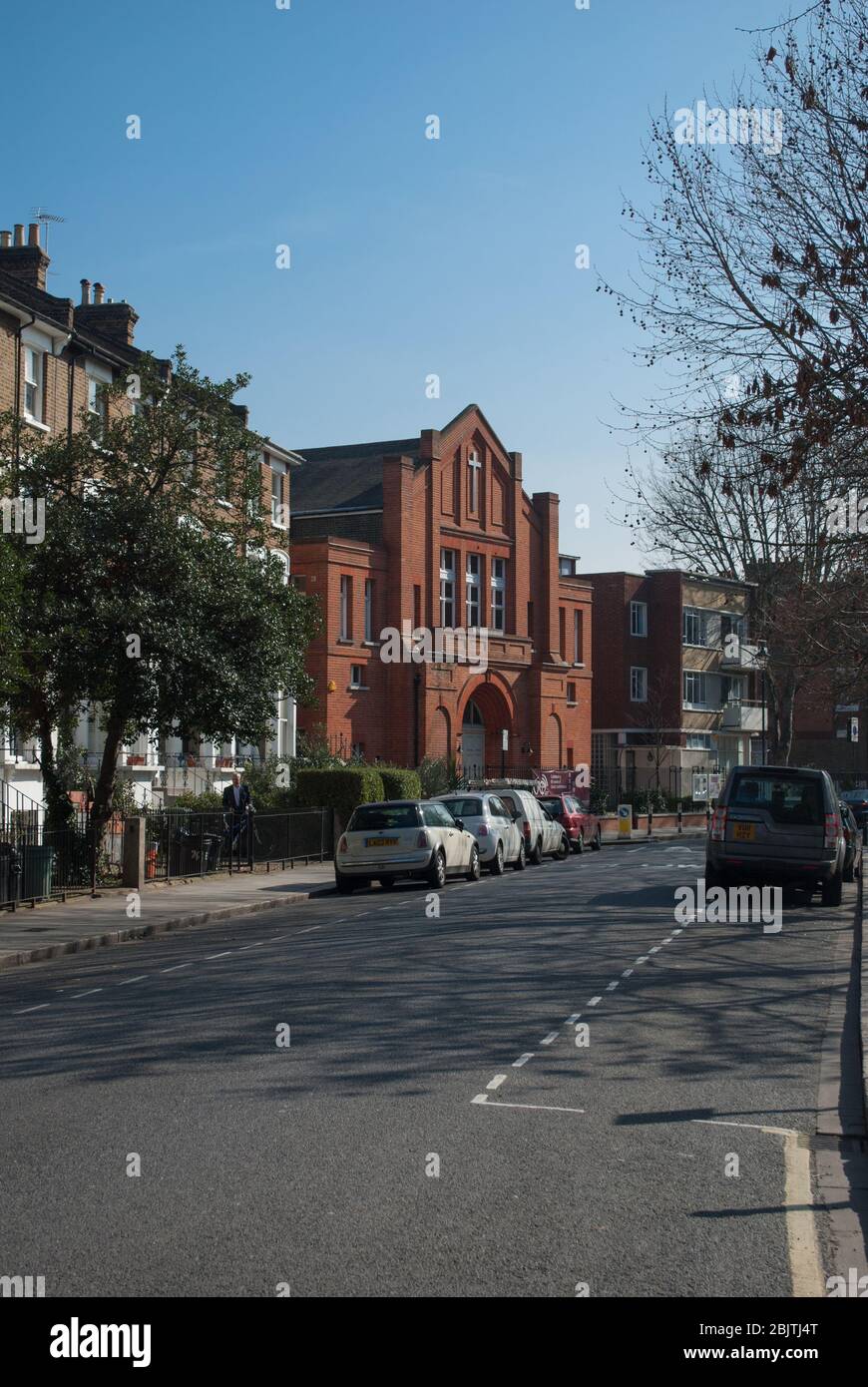 Street Elevation Chinese Church Worship and Ministry Centre (WMC) 69-71 Brook Green, Hammersmith, London W6 von Delissa Joseph Stockfoto