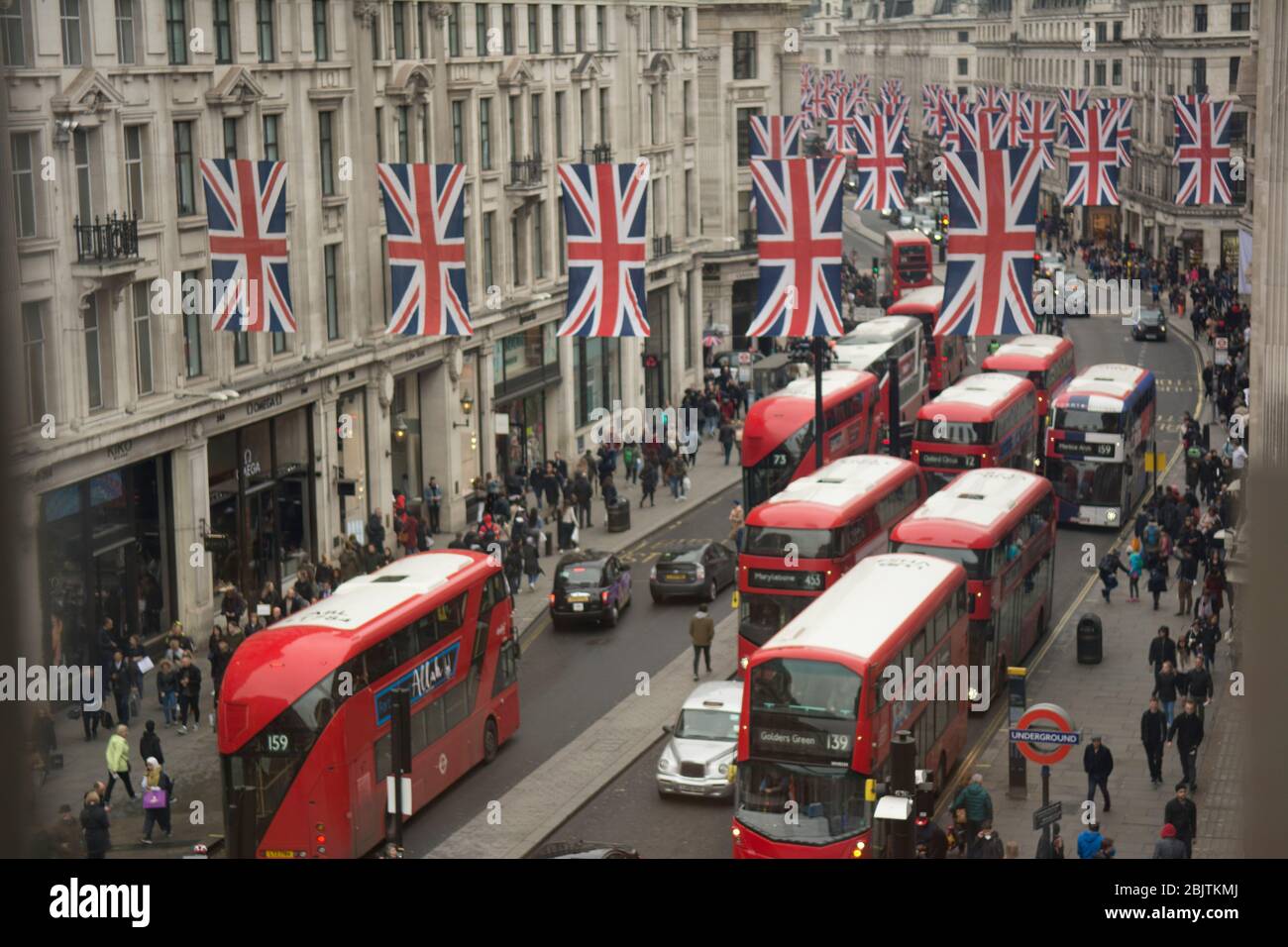 London - Oxford Street, Wahrzeichen Straße und berühmte Einzelhandelsziel Stockfoto