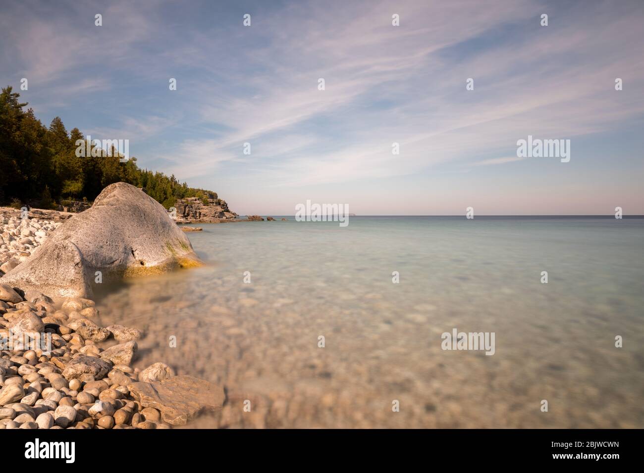 Lange Exposition der Georgian Bay in Kanada Stockfoto