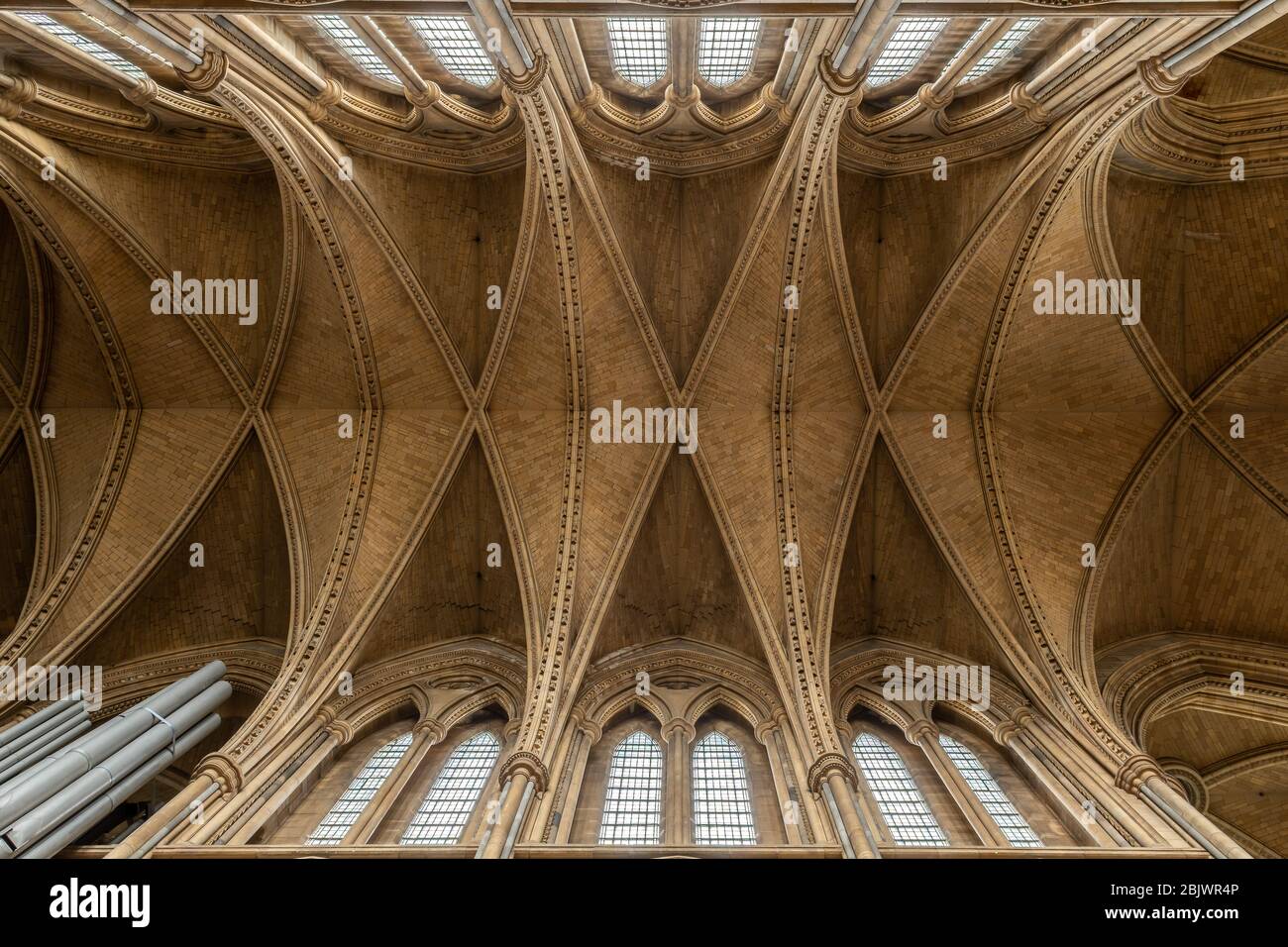 Blick auf die Decke in der Truro Kathedrale in Cornwall Stockfoto