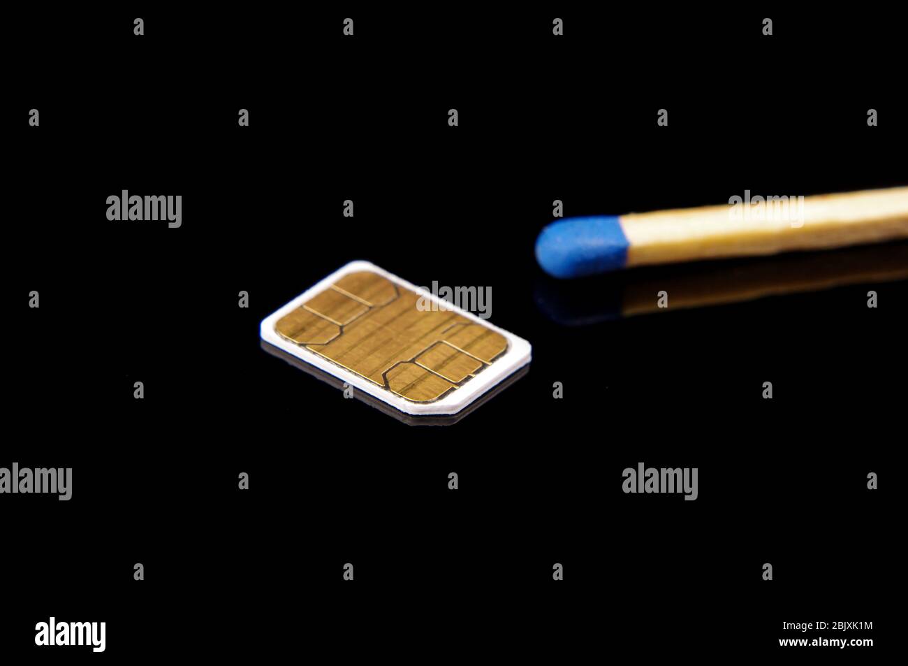 Micro GSM Telekommunikation Identität SIM-Karte für Mobiltelefone Stockfoto