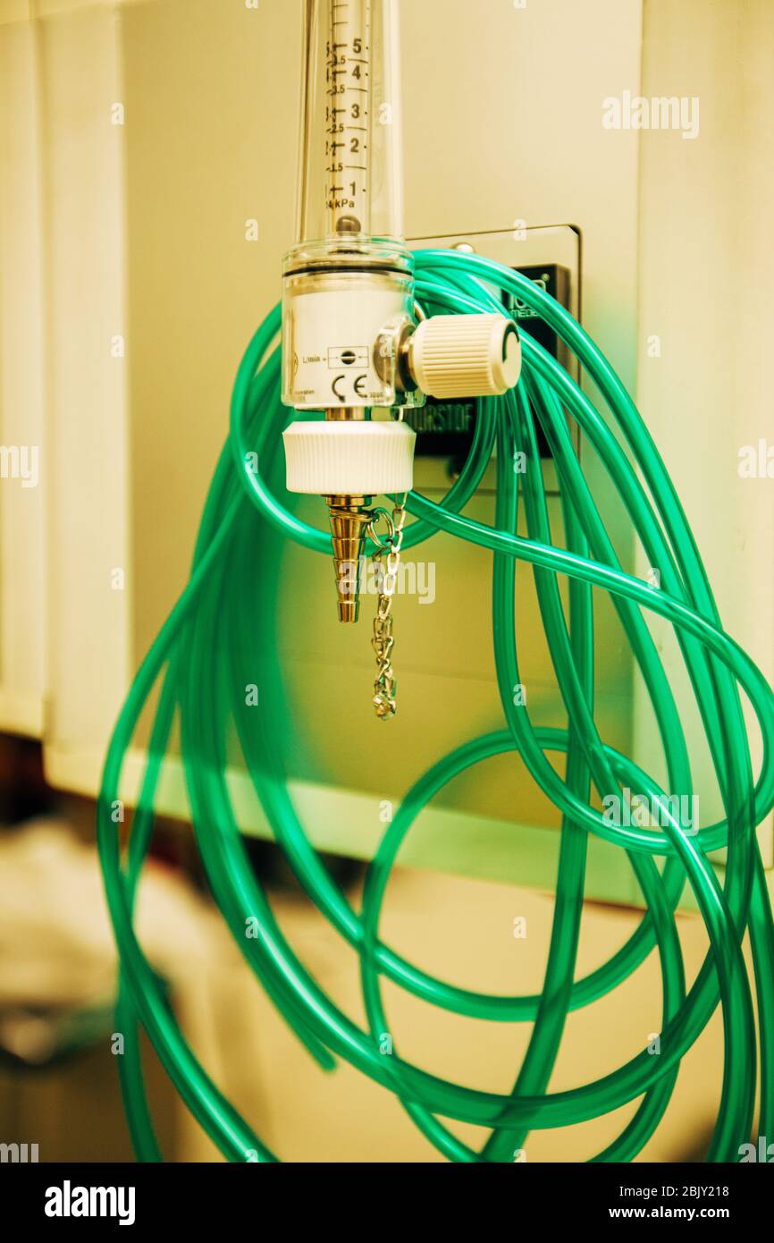 Nahaufnahme eines medizinischen Geräts im Krankenhaus Stockfoto