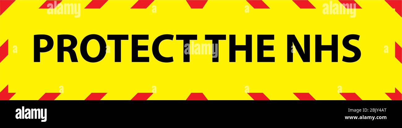 Schützen Sie die nhs gelbe Banner mit populären Nachricht während der Corona-Virus-Pandemie gute vorbeugende Maßnahmen, um die Ausbreitung des Virus zu stoppen Stock Vektor