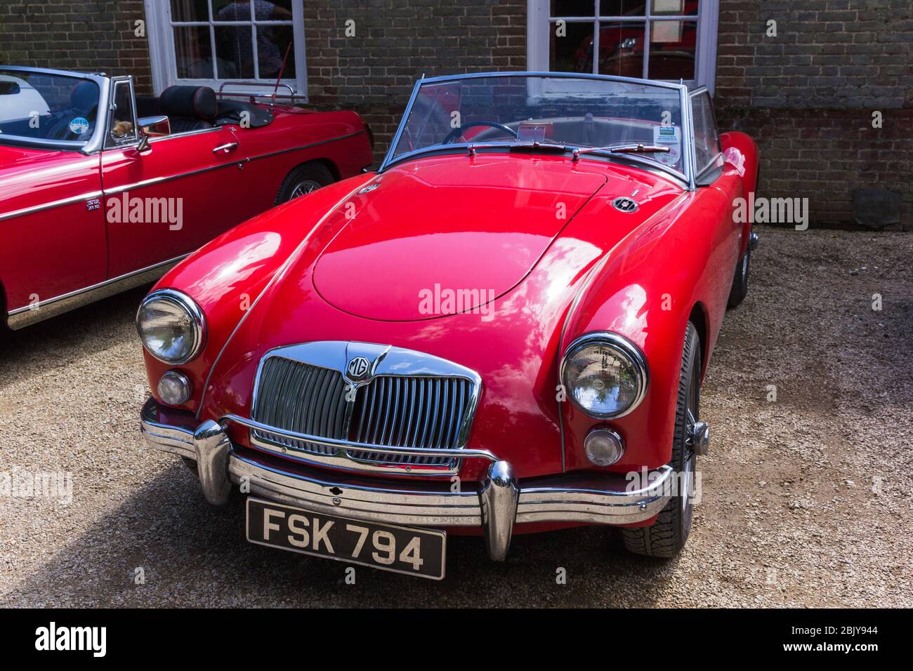 Vintage Red British 1961 MG MGA 1600 Cabriolet Sportwagen Zulassung FSK 794 bei Oldtimer wirklich in Oxfordshire, Großbritannien Stockfoto