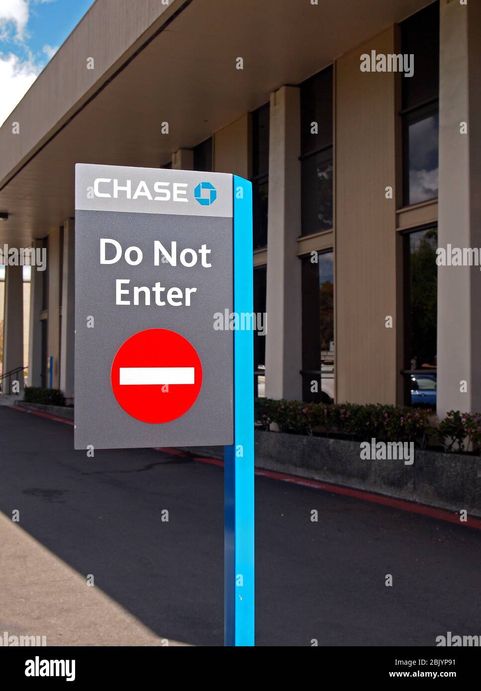 Chase Bank, geben Sie nicht Zeichen in Kalifornien Stockfoto