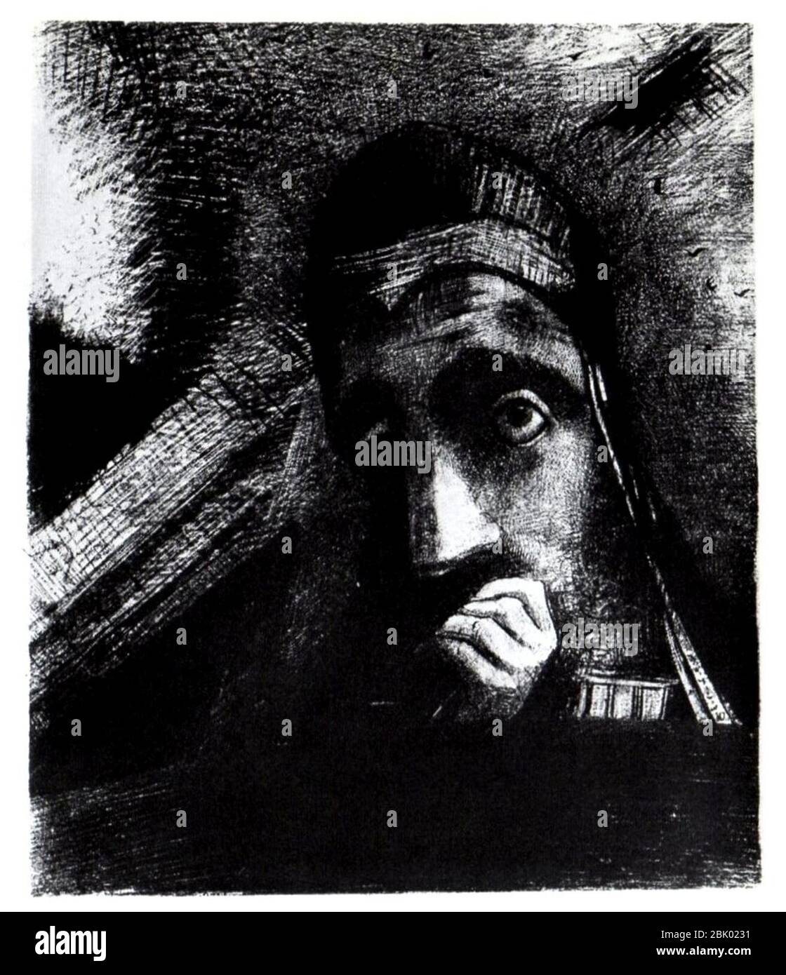 Hommage an Goya Odilon Redon 1885. Stockfoto