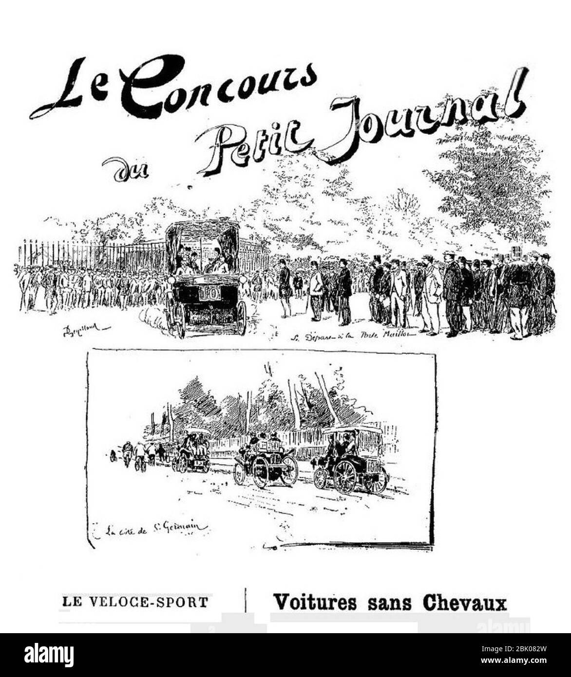 Hommage au Paris-Rouen 1894 du Petit Journal, par Le Véloce Sport du 26 juillet 1894. Stockfoto