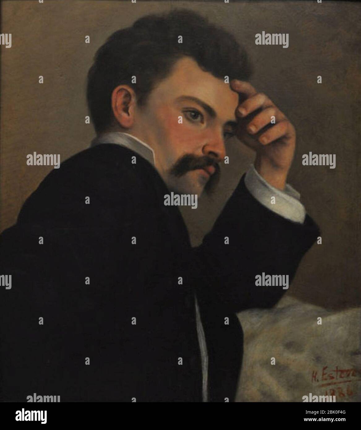 Honório Esteves - Auto-Retrato 1886. Stockfoto