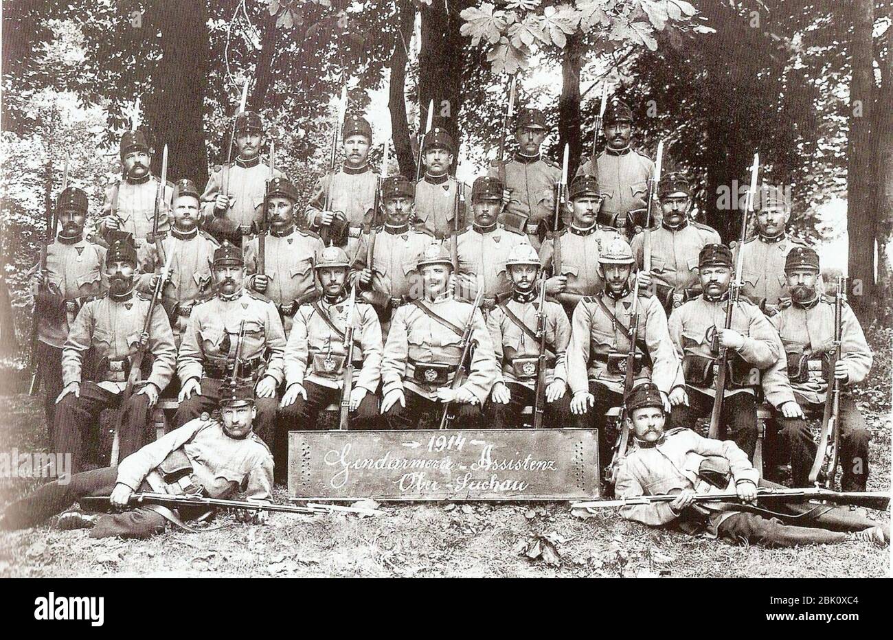 Horní Suchá, četnictvo (1914). Stockfoto