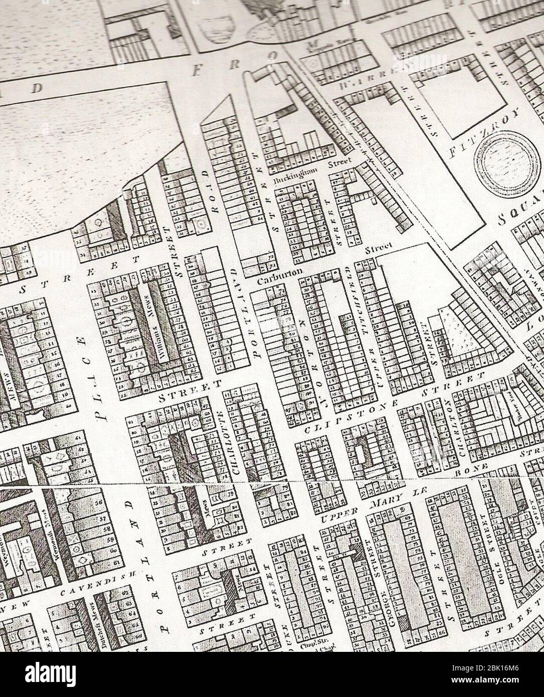 Horwood Great Portland Street ca. 1793. Stockfoto