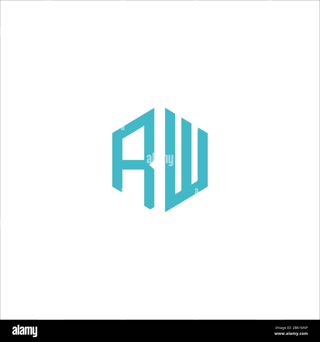 Vorlage für das ursprüngliche WR-Logo oder das rw-Logo Stock Vektor