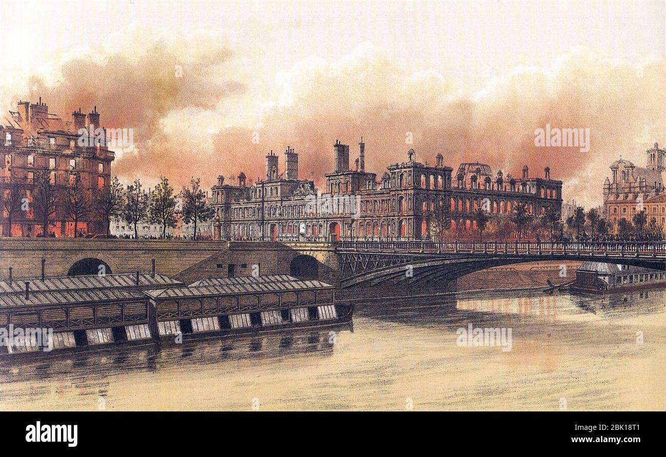 Hotel de Ville Paris Hoffbauer 24 Mai 1871. Stockfoto