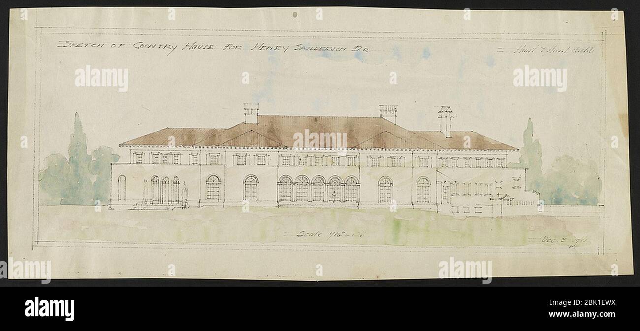 Haus (‘La Selva‘) für Henry Sanderson, Upper Brookville, Long Island, New York. Höhe) - Jagd und Jagd Bögen Stockfoto