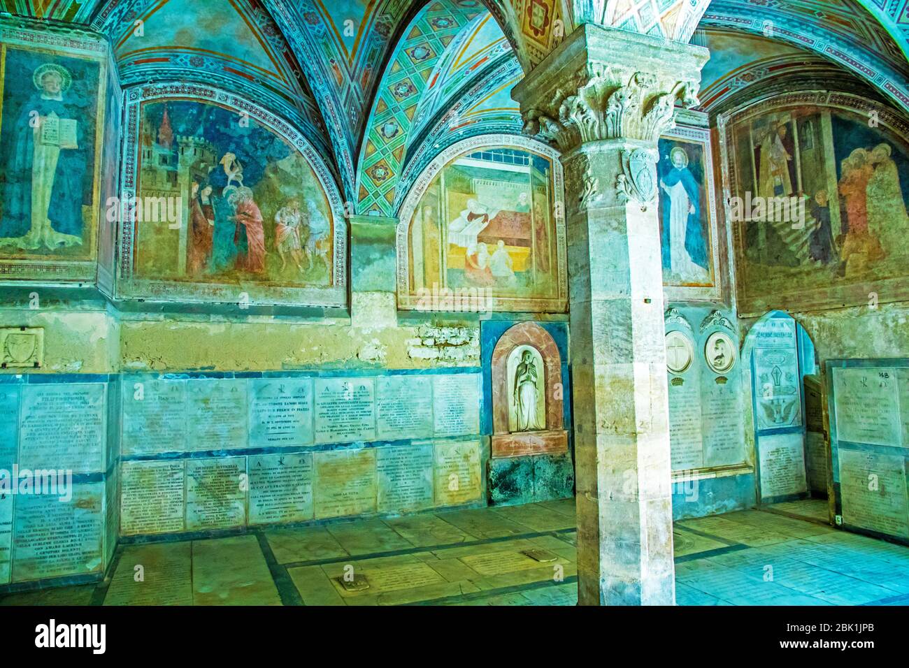 Fresken im Kreuzgang der Basilika Santa Maria Novella in Florenz Italien Stockfoto