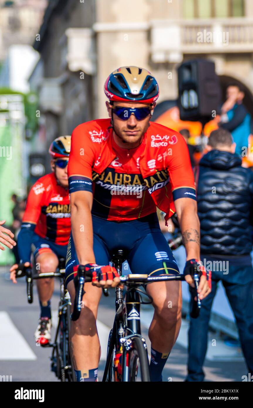 damiano caruso (ita) (bahrain merida) während des Giro di Lombardia 2019, , bergamo-como, Italien, 12. Oktober 2019 Stockfoto