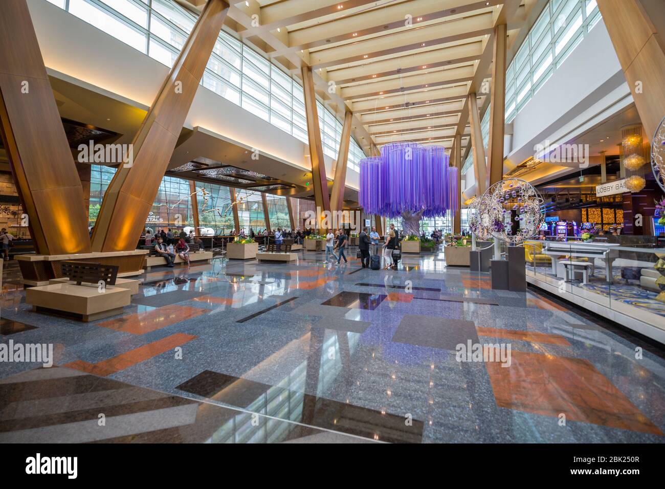 Blick auf das Innere des Aria Hotel and Casino, Las Vegas, Nevada, USA, Nordamerika Stockfoto