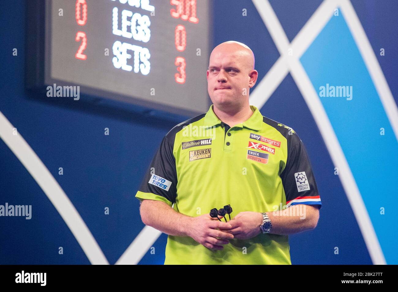 01-01-2020 Peter Wright gewinnt die PDC Weltmeisterschaft 2020 in Alexandra Palace gegen Michael van Gerwen Stockfoto