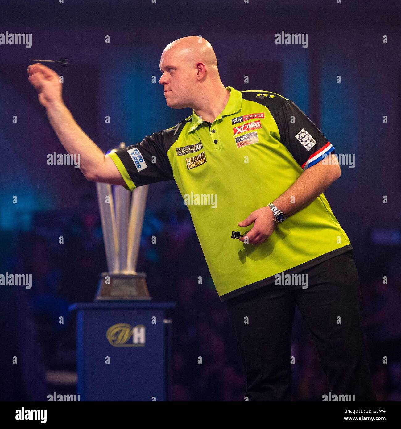 01-01-2020 Peter Wright gewinnt die PDC Weltmeisterschaft 2020 in Alexandra Palace gegen Michael van Gerwen Stockfoto