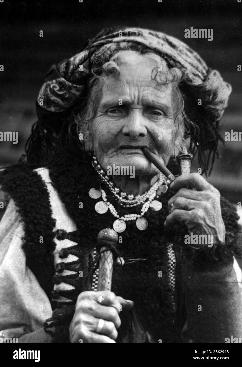 Hutsul Frau 110 Jahre alt, Prykarpattia. Stockfoto