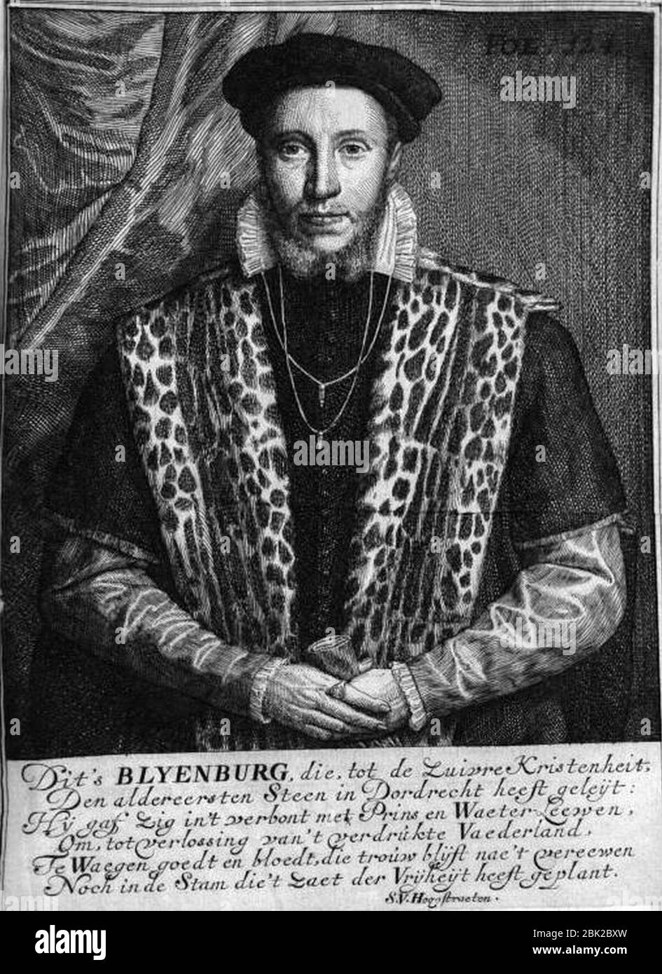 Samuel van Hoogstraten - Adriaan van Blyenburg - Beschryvinge der stad Dordrecht. Stockfoto