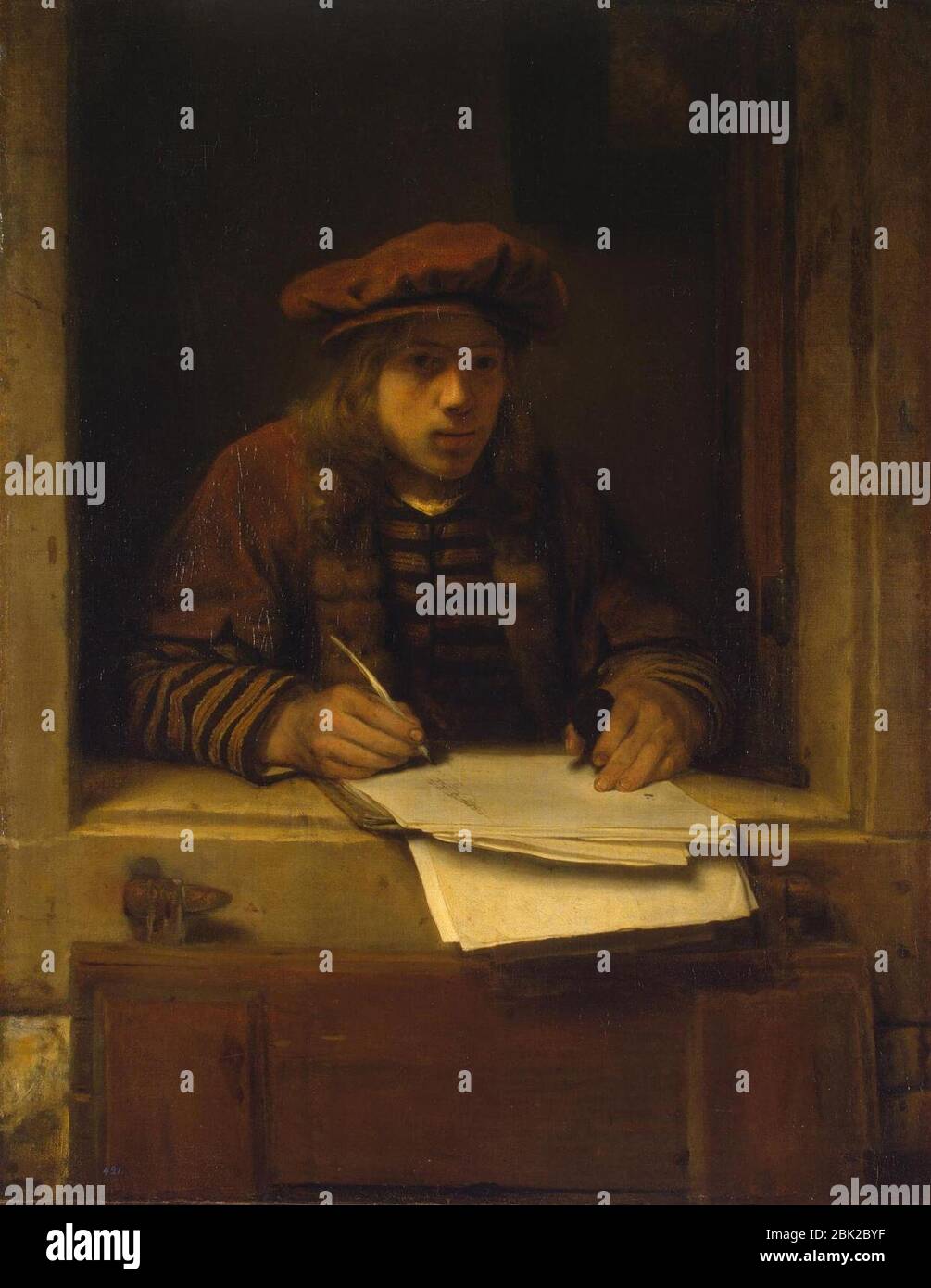 Samuel van Hoogstraten - Zelfportret. Stockfoto