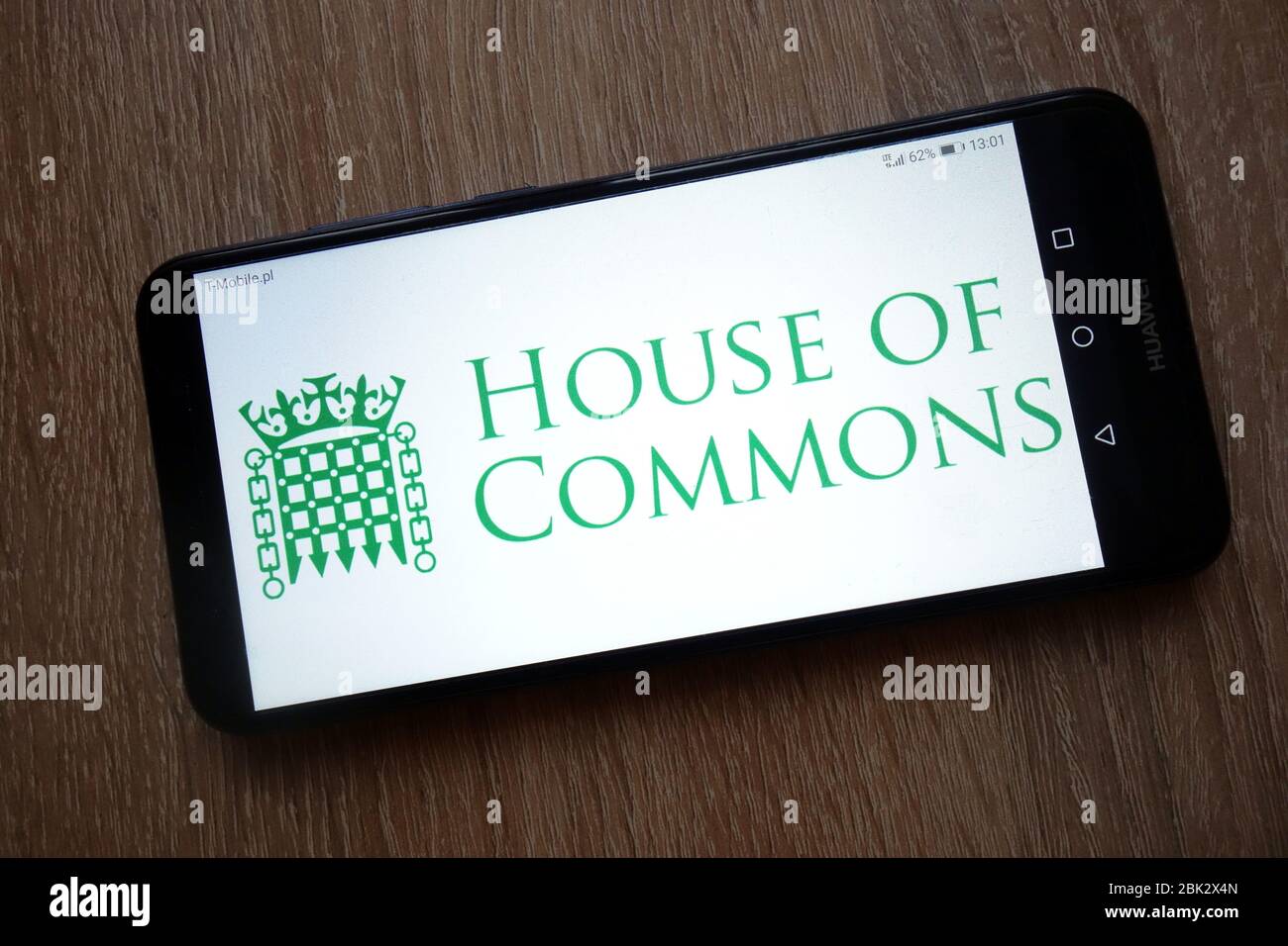 British House of Commons Logo auf Smartphone angezeigt Stockfoto