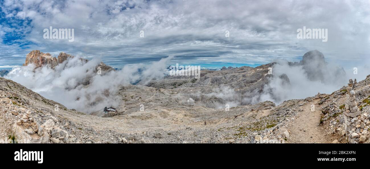 Pale di San Martino Plateau, Blick von 180 Grad in der Sommersaison Stockfoto
