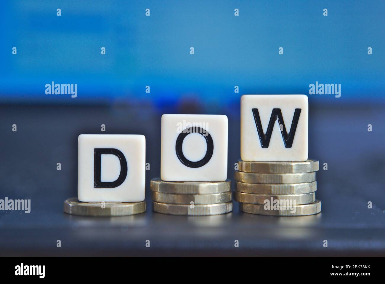 Nach unten Jones Industrial Average Aktienmarkt Index Stockfoto