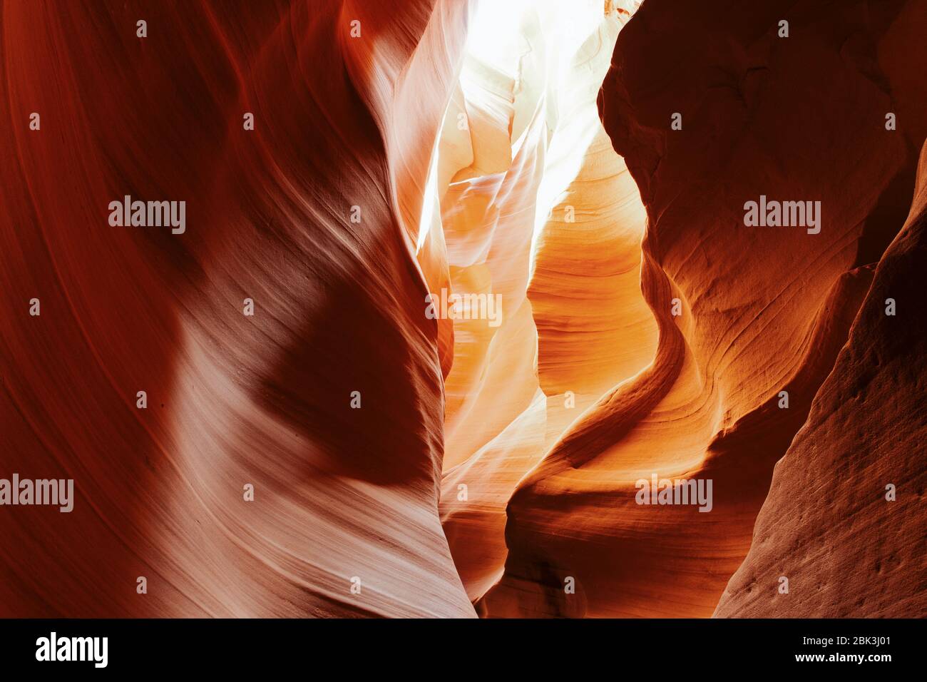 Licht und Schatten im Upper Antelope Slot Canyon, Arizona Stockfoto