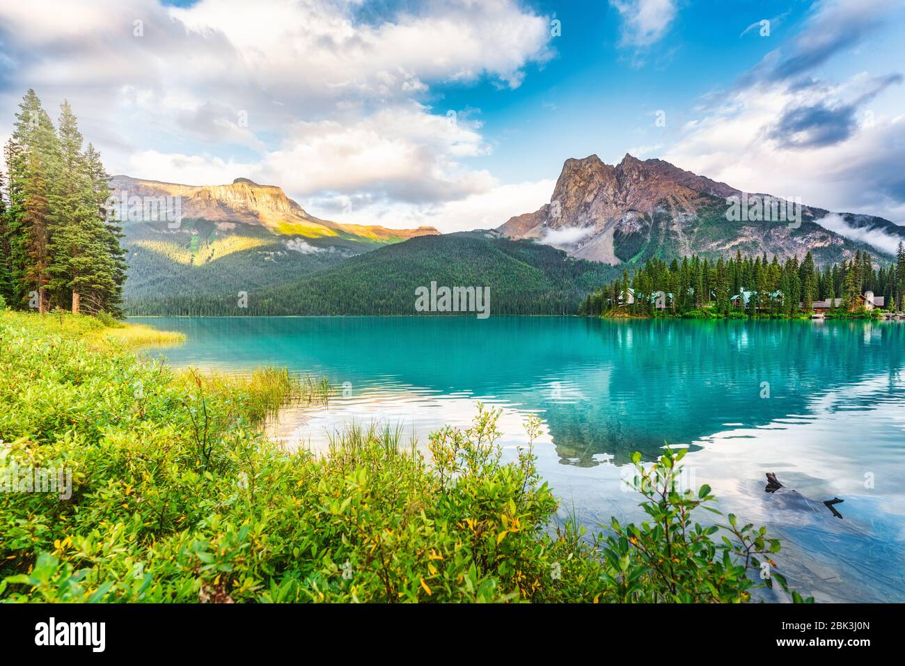 Emerald Lake im Yoho NP, British Columbia, Kanada Stockfoto