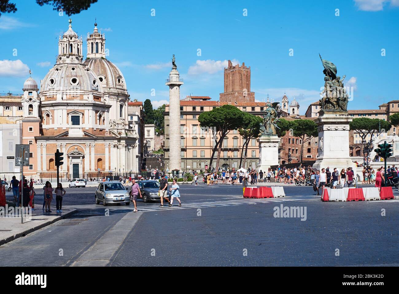 ROM, ITALIEN - 29. JUNI 2018:Blick auf die Piazza Venezia, vor dem Vittoriale Stockfoto