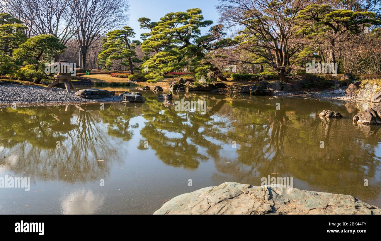 Imperial Palace Gardens im Februar, Tokio, Japan Stockfoto