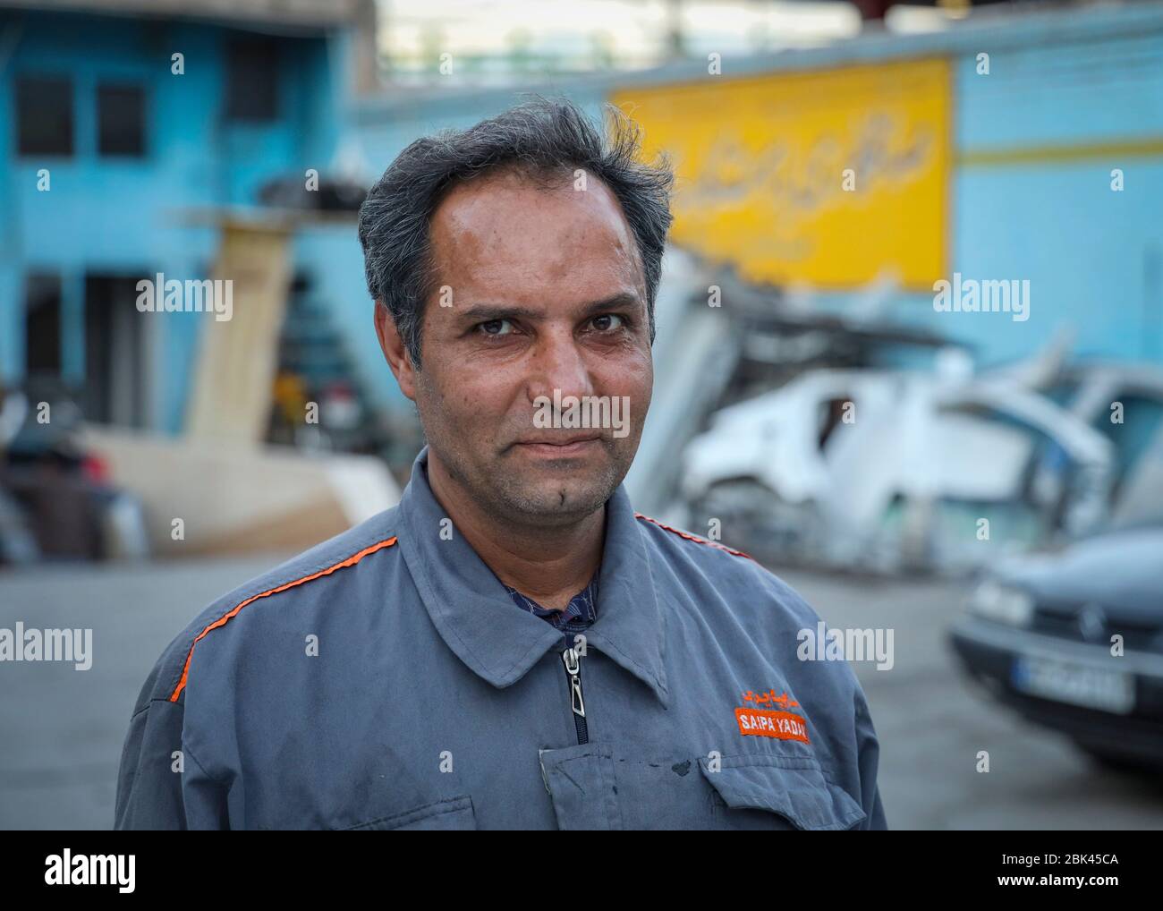 Porträt eines Automechanikers in Isfahan, Iran, Persien, Naher Osten Stockfoto