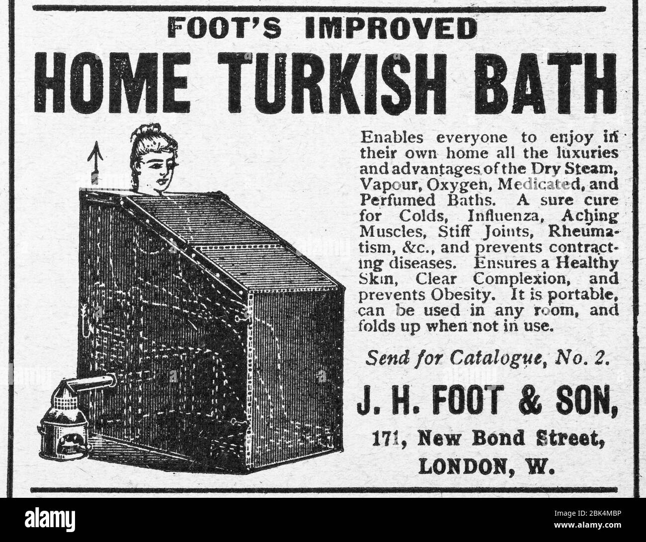 Alte persönliche Hygiene-Anzeige von den frühen 1900er Jahren, vor dem Anbruch der Werbungsstandards. Geschichte der Werbung, alte Hygieneprodukte Werbung. Stockfoto