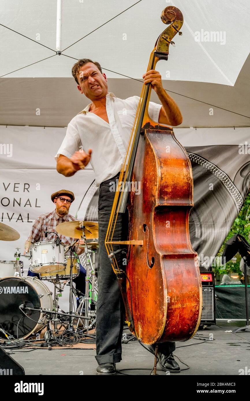 Keith Picot und Jesse Cahill, Cousin Harley, Vancouver International Jazz Festival, Vancouver, British Columbia, Kanada Stockfoto