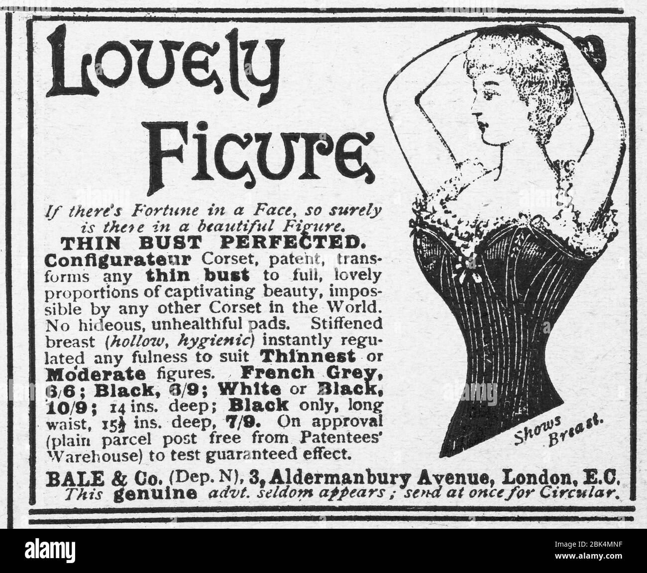 Alte Zeitungsartikel Kleidung / Kleidung Werbung aus viktorianischen Zeiten - vor dem Anbruch der Werbung Standards. Werbung für alte Kleidung, Werbung für alte Kleidung. Stockfoto