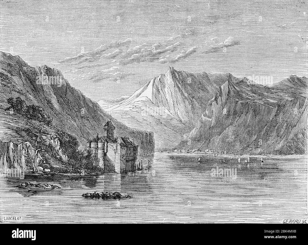 Chateau de Chillon, Le Rhin von Victor Hugo, Paris um 1843 Stockfoto