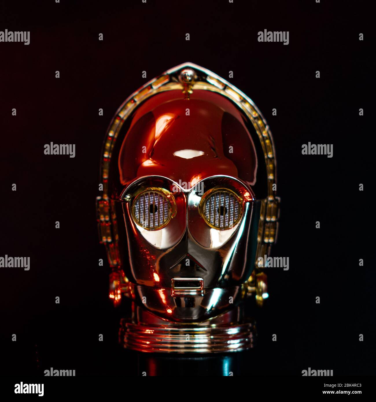 C3PO Head Closeup Star Wars Prop Stockfoto