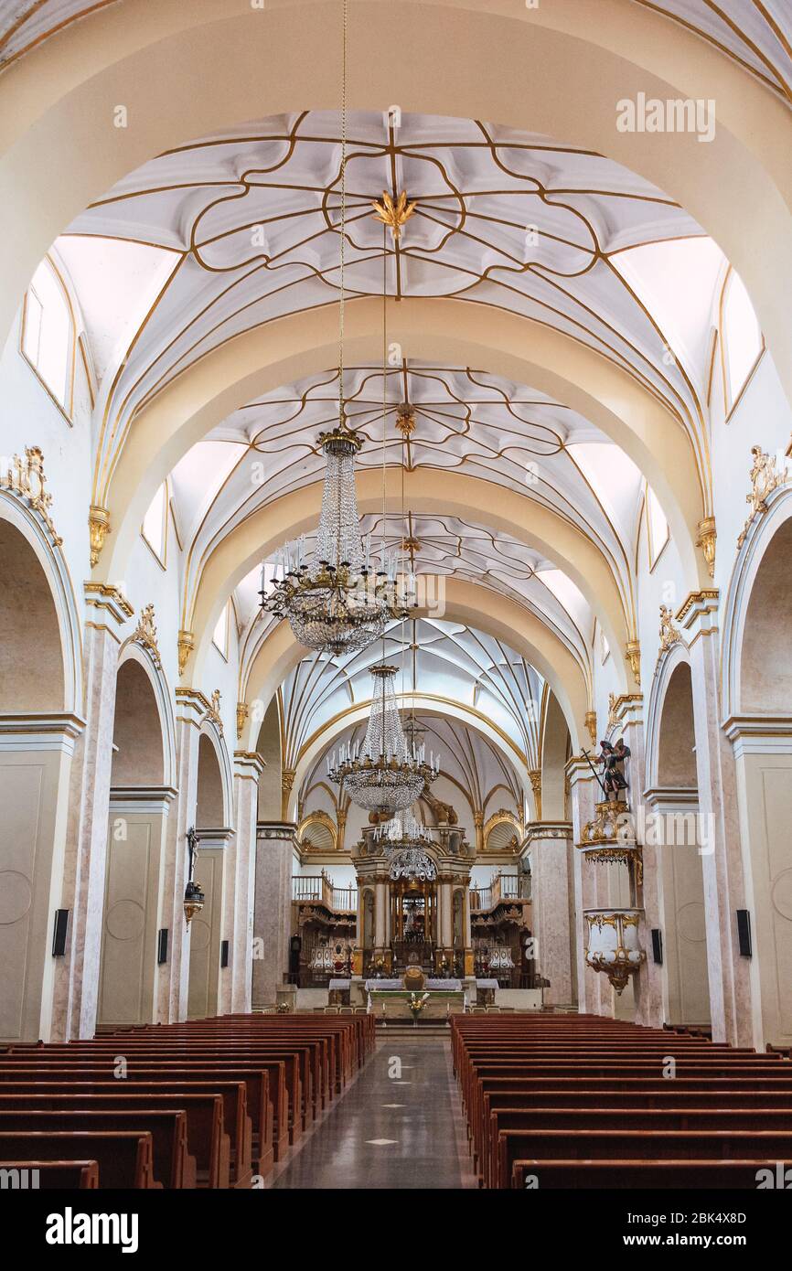 Innenraum der Kathedrale von Sucre, Bolivien Stockfoto