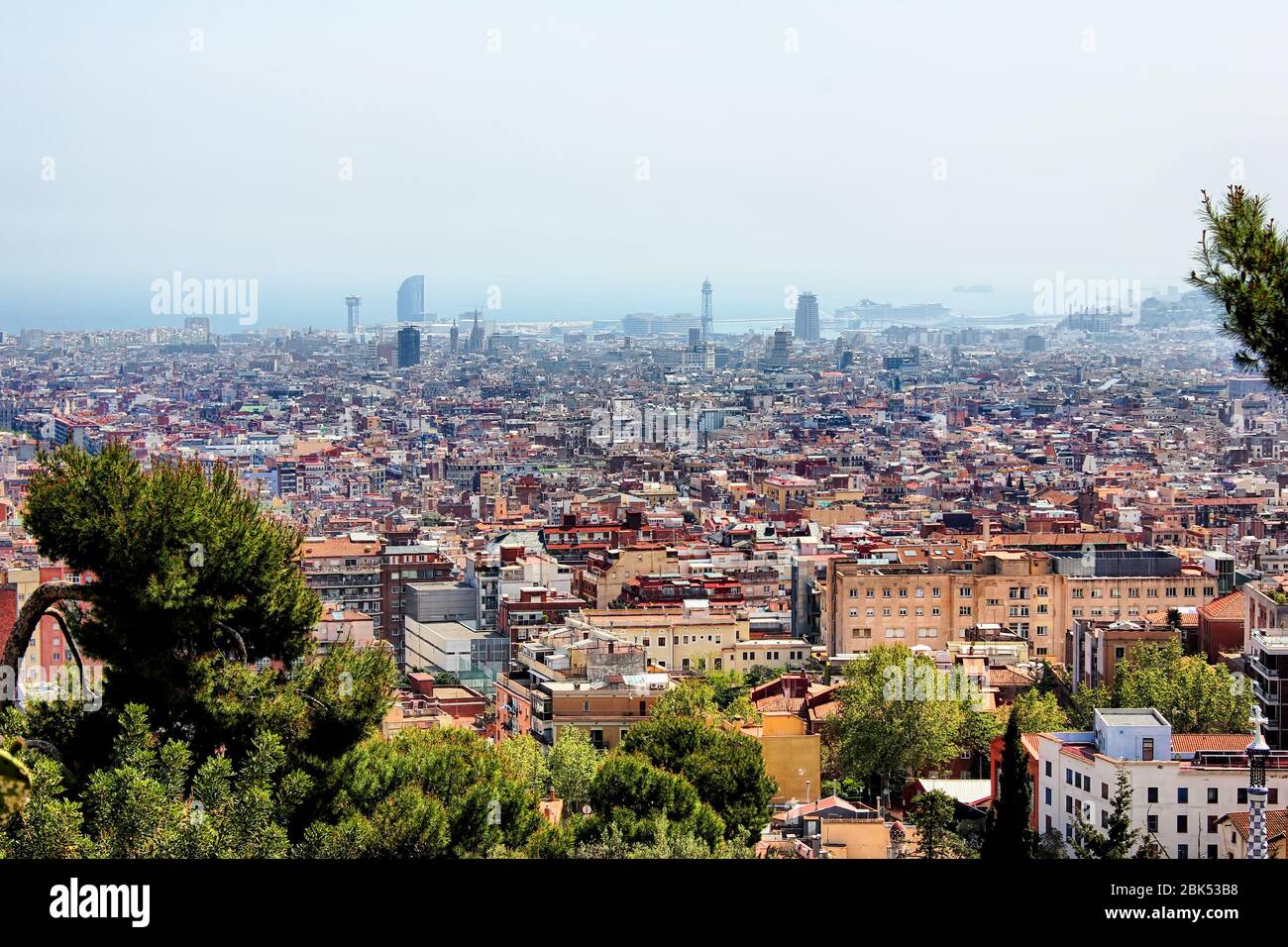 Ein Panoramablick auf Barcelona, Katalonien, Spanien. Stockfoto