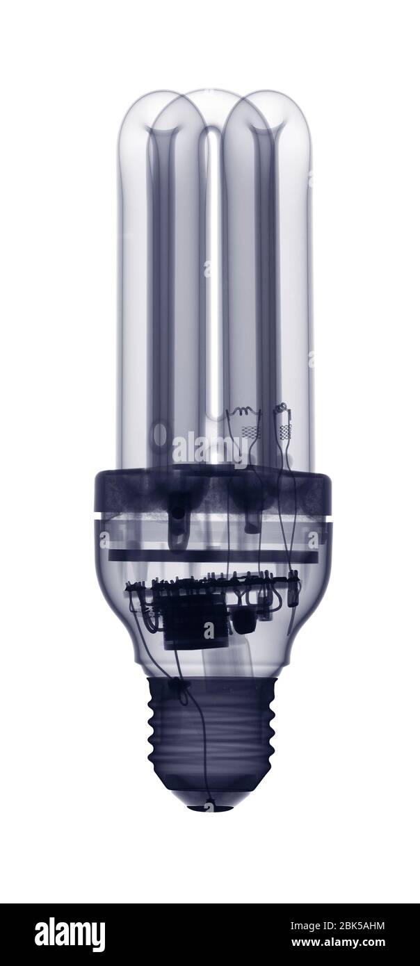 Energiesparendes Licht Lampe X-ray. Stockfoto