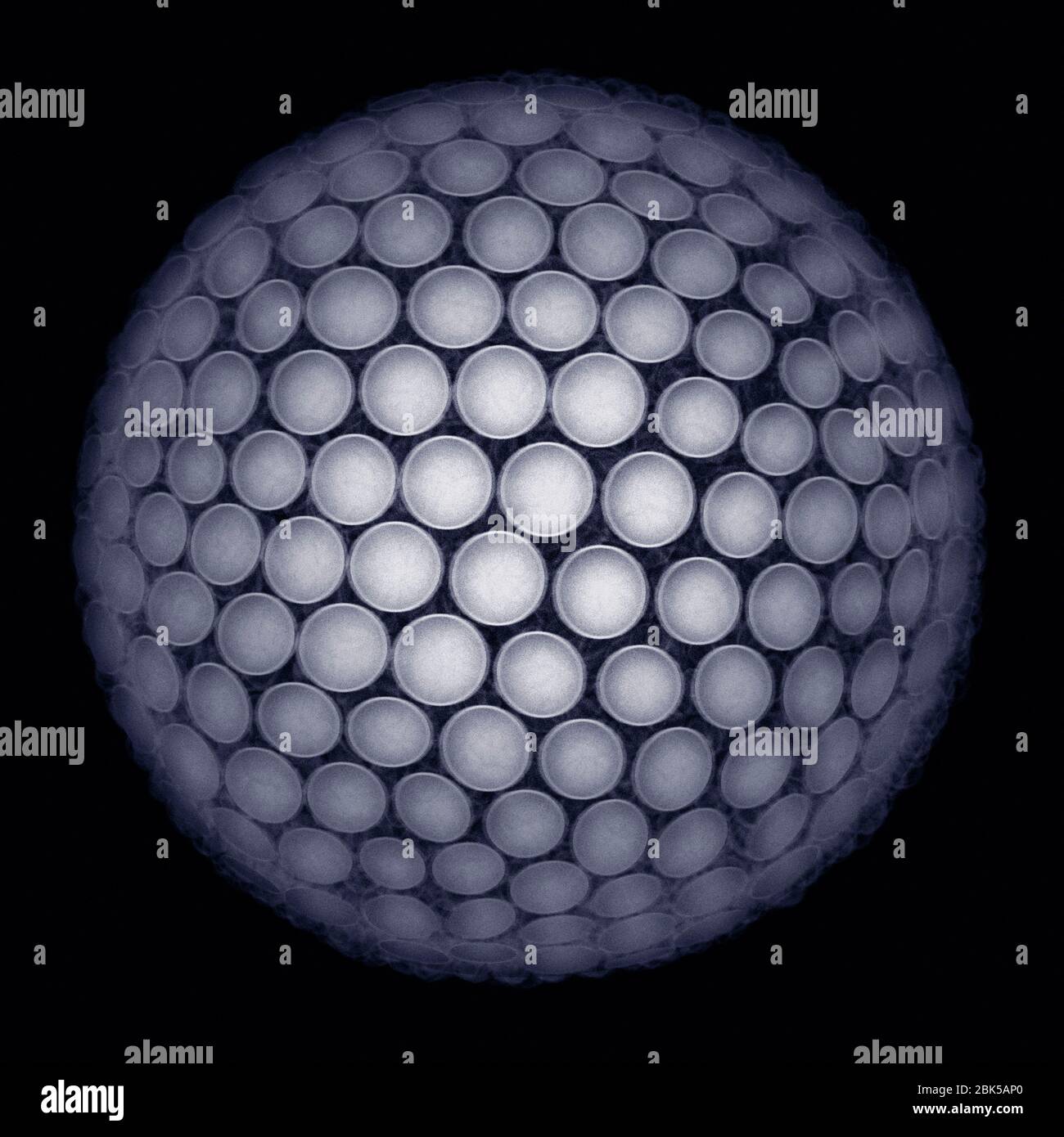 Golfball, Röntgenaufnahmen. Stockfoto