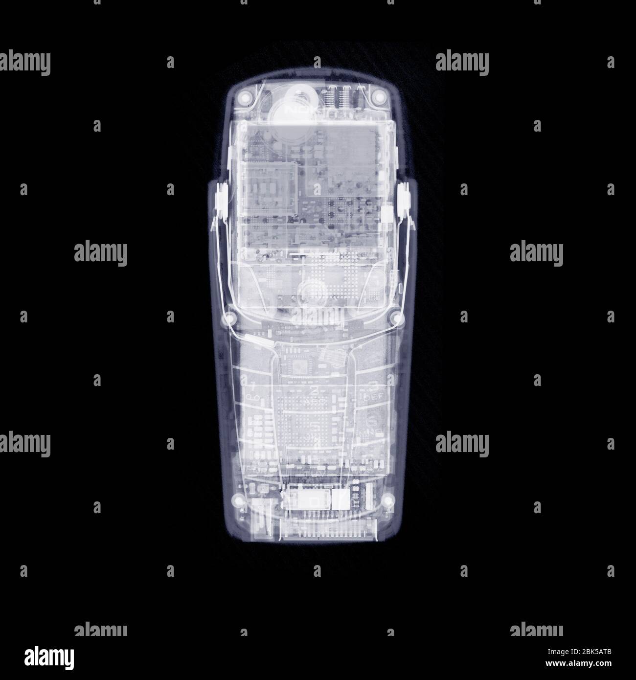 Mobiltelefon oder Mobiltelefon, Telefon, Röntgengerät. Stockfoto